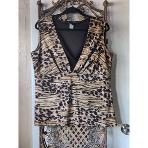 J.T.B.‎ Sleeveless Animal Print Pull On Top Size 1X
